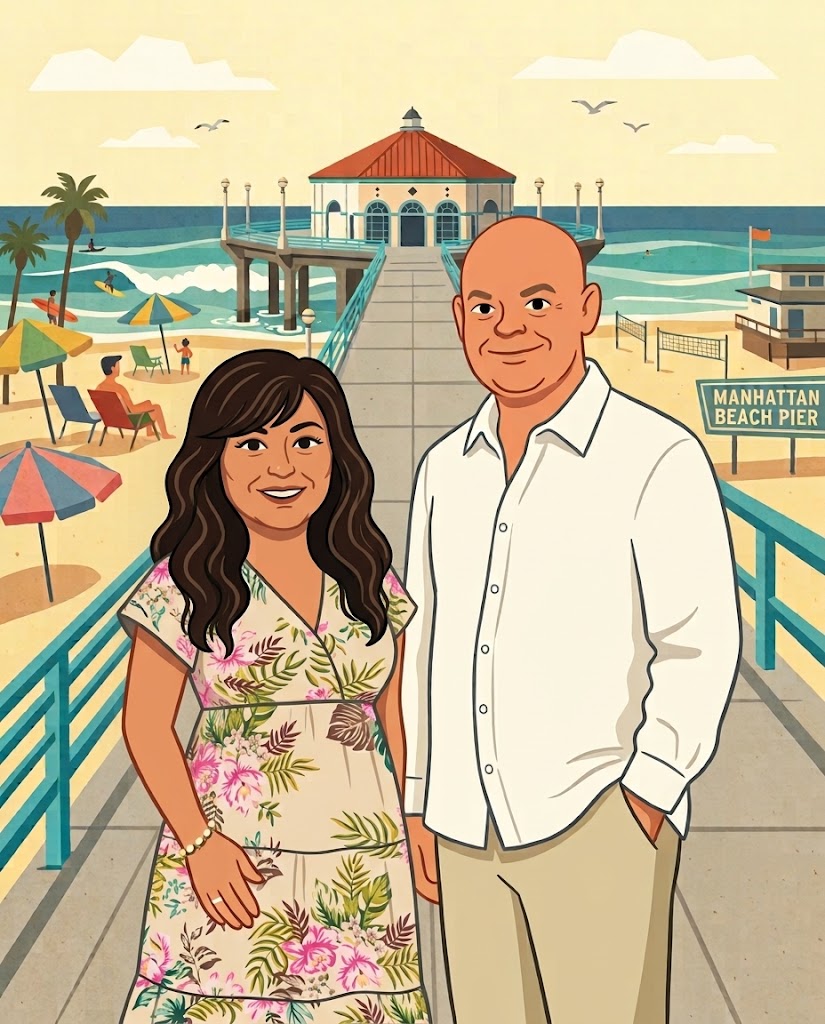 Steve and Michelle Johnson at Manhattan Beach Pier